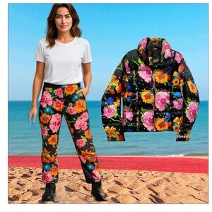 Skea Paris Vail Vibrant Floral Ski Snowboard Puffer Jacket